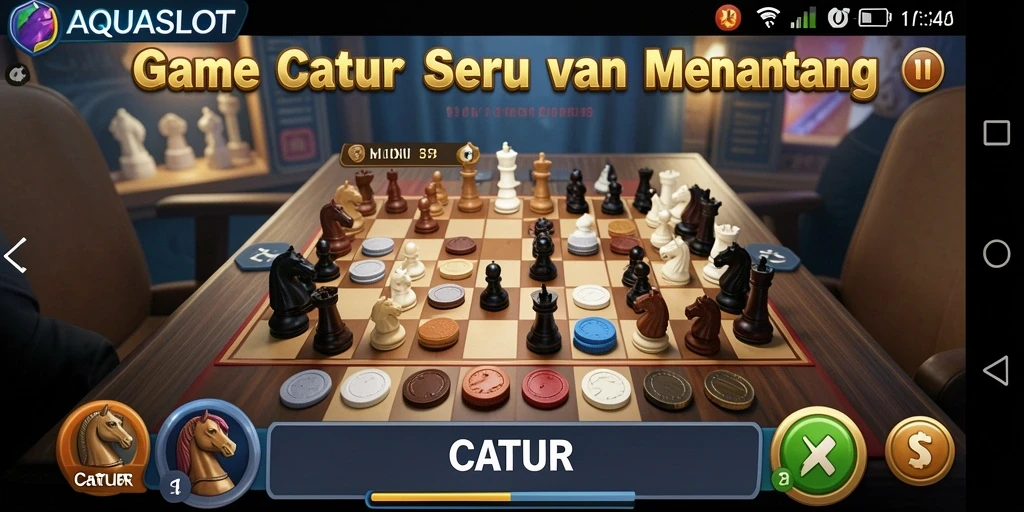 Antarmuka catur yang menarik dan fungsional di AQUASLOT.