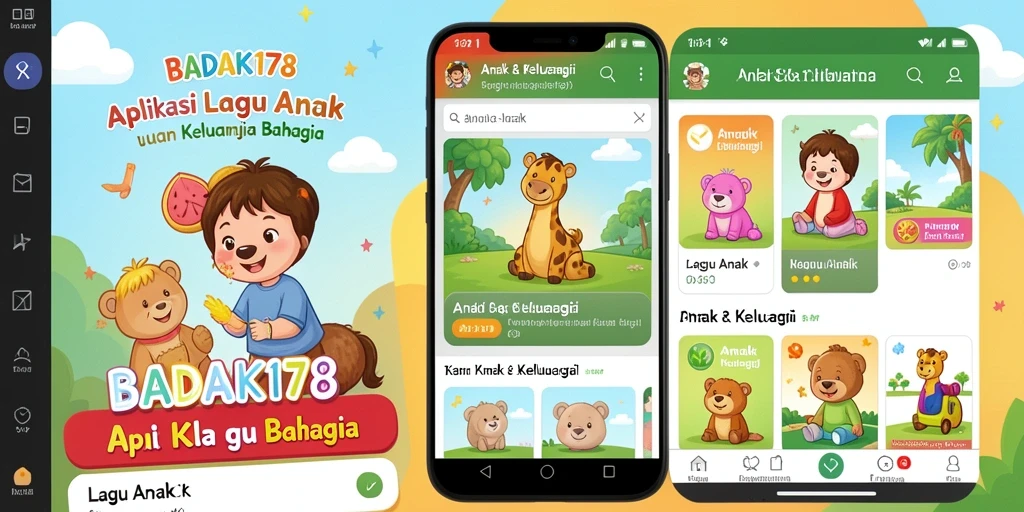 Antarmuka aplikasi BADAK178 yang menyenangkan untuk anak.