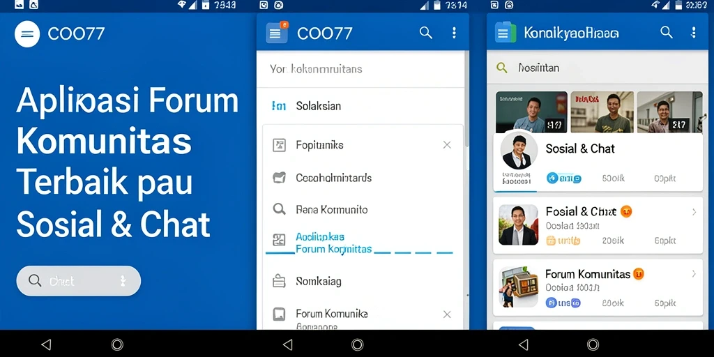 Antarmuka utama COO77 yang menampilkan forum komunitas.