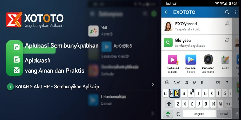 Tampilan utama EXOTOTO menampilkan antarmuka pengguna yang intuitif dengan opsi sembunyikan aplikasi.