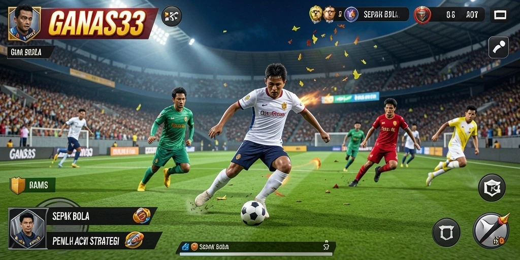 Antarmuka intuitif yang mendukung pengalaman permainan Sepak Bola.