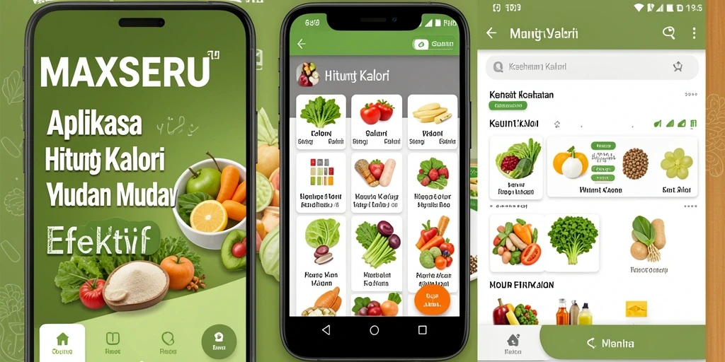 Antarmuka MAXSERU menampilkan fitur Hitung Kalori dengan jelas dan menarik.