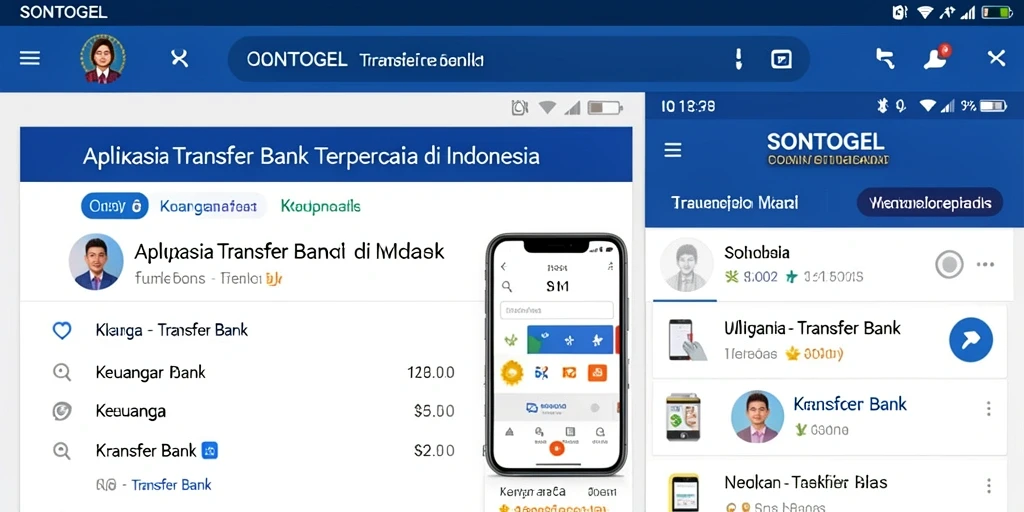 Tampilan antarmuka aplikasi SONTOGEL yang user-friendly untuk transaksi keuangan.