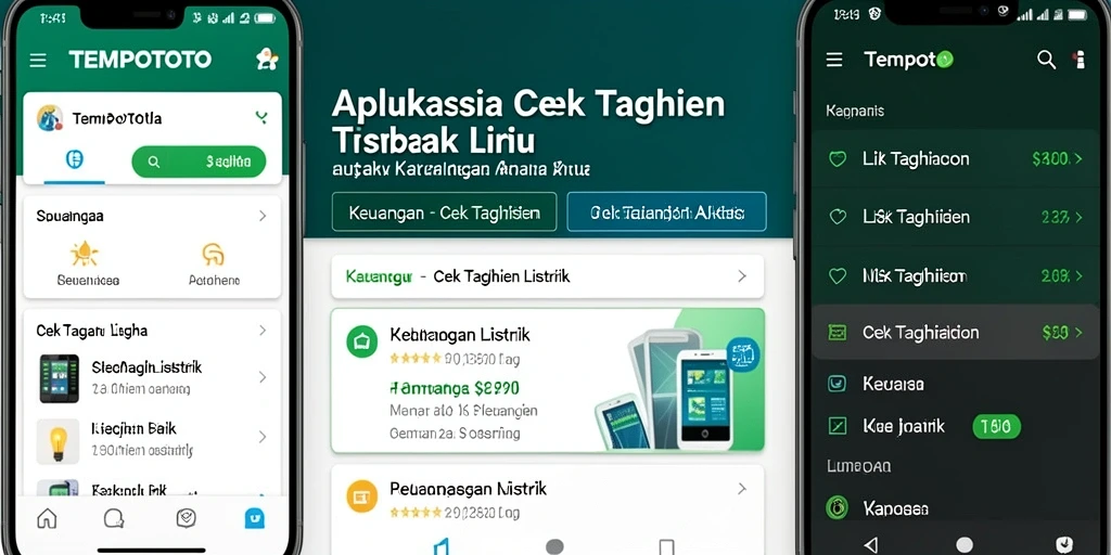 Tampilan antarmuka aplikasi Cek Tagihan Listrik TEMPOTOTO.